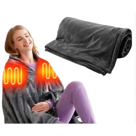 Електроковдра Плед із підігрівом від Powerbank (155*80) Electric Heating Shawl Blanket USB