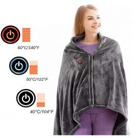 Електроковдра Плед із підігрівом від Powerbank (155*80) Electric Heating Shawl Blanket USB
