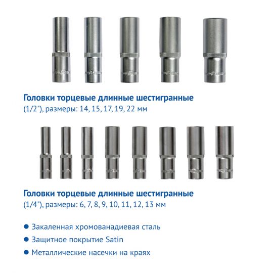 GoodYear 1/2", 1/4" 110 ед. Набор инструментов (в пластиковом кейсе) GoodYear 1/2", 1/4" 110 ед. Набор инструментов (в пластиковом кейсе)