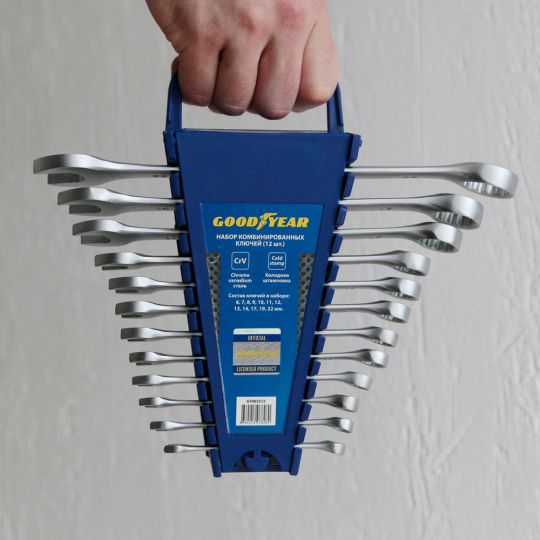 GoodYear 12 ед. Набор ключей комбинированных (в пластиковом холдере) GoodYear 12 ед. Набор ключей комбинированных (в пластиковом холдере)