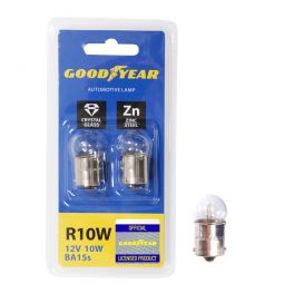 GOODYEAR Лампа накаливания автомобильная R10W 12V 10W BA15s (блистер: 2 шт.)