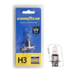 GOODYEAR Лампа автомобильная галогенная H3 12V 55W PK22s (блистер) GOODYEAR Лампа автомобильная галогенная H3 12V 55W PK22s (блистер)