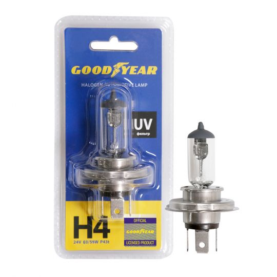 GOODYEAR Лампа автомобильная галогенная H4 12V 60/55W P43t (блистер) GOODYEAR Лампа автомобильная галогенная H4 12V 60/55W P43t (блистер)