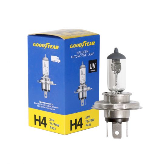 GOODYEAR Лампа автомобильная галогенная H4 24V 75/70W P43t GOODYEAR Лампа автомобильная галогенная H4 24V 75/70W P43t