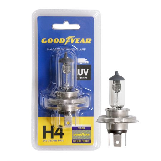 GOODYEAR Лампа автомобильная галогенная H4 24V 75/70W P43t (блистер) GOODYEAR Лампа автомобильная галогенная H4 24V 75/70W P43t (блистер)