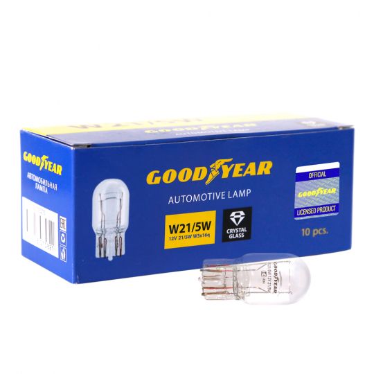 GOODYEAR Лампа накаливания автомобильная W21/5W 12V 21/5W W3x16q (коробка: 10 шт.) GOODYEAR Лампа накаливания автомобильная W21/5W 12V 21/5W W3x16q (коробка: 10 шт.)