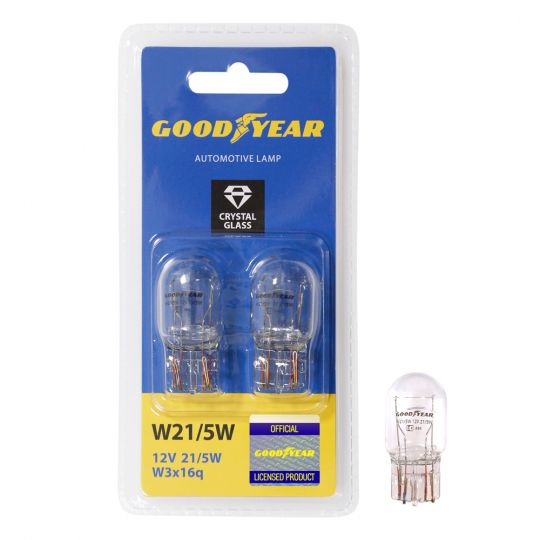 GOODYEAR Лампа накаливания автомобильная W21/5W 12V 21/5W W3x16q (блистер: 2 шт.) GOODYEAR Лампа накаливания автомобильная W21/5W 12V 21/5W W3x16q (блистер: 2 шт.)
