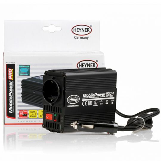 Heyner Преміум перетворювач напруги (інвертор) "Mobile Power PRO" 150W/300W (Германія)