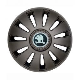 Kenguru Колпаки для колес Rex Skoda графит R15" (Комплект 4 шт.)