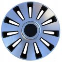 Kenguru Колпаки для колес Twin серебро с черным R16" (Комплект 4 шт.)