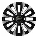 4 RACING Avalon Carbon Silver&Black R16 Колпаки для колес с логотипом Hyundai (Комплект 4 шт.)