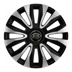 Колпаки 4Racing Avalon Carbon Silver&Black R15 Kia (Комплект 4 шт.)