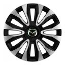 4 RACING Avalon Carbon Silver&Black R13 Колпаки для колес с логотипом Mazda (Комплект 4 шт.)