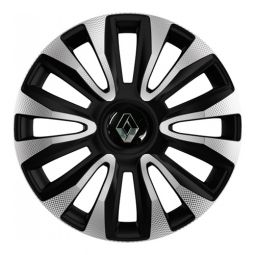 Колпаки 4Racing Avalon Carbon Silver&Black R15 Renault (Комплект 4 шт.)