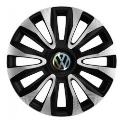 Колпаки 4Racing Avalon Carbon Silver&Black R13 Volkswagen (Комплект 4 шт.)