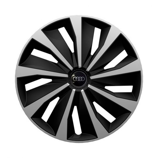 Колпаки 4Racing Grip Silver&Black R13 Audi (Комплект 4 шт.) Колпаки 4Racing Grip Silver&Black R13 Audi (Комплект 4 шт.)