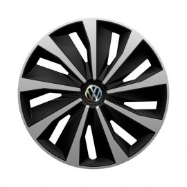 4 RACING Grip Silver&Black R14 Колпаки для колес с логотипом Volkswagen (Комплект 4 шт.)