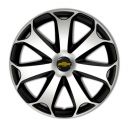 4 RACING Mega Silver&Black R13 Колпаки для колес с логотипом Chevrolet (Комплект 4 шт.)