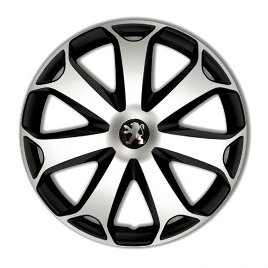 Колпаки 4Racing Mega Silver&Black R16 Peugeot (Комплект 4 шт.) Колпаки 4Racing Mega Silver&Black R16 Peugeot (Комплект 4 шт.)