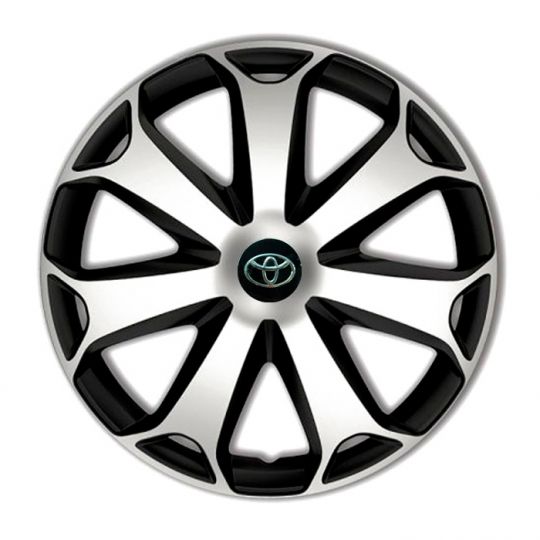Колпаки 4Racing Mega Silver&Black R14 Toyota (Комплект 4 шт.) Колпаки 4Racing Mega Silver&Black R14 Toyota (Комплект 4 шт.)