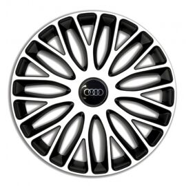 4 RACING Mugello White&Black R16 Колпаки для колес c логотипом Audi (Комплект 4 шт.)