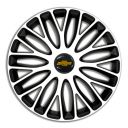 4 RACING Mugello White&Black R15 Колпаки для колес c логотипом Chevrolet (Комплект 4 шт.)