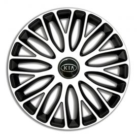 4 RACING Mugello White&Black R16 Колпаки для колес c логотипом Kia (Комплект 4 шт.)