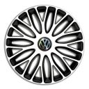 4 RACING Mugello White&Black R14 Колпаки для колес c логотипом Volkswagen (Комплект 4 шт.)