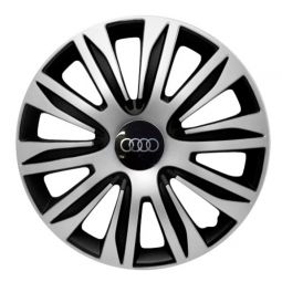 Колпаки 4Racing Nardo Silver&Black R15 Audi (Комплект 4 шт.)