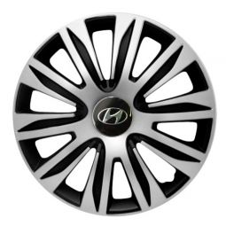 Колпаки 4Racing Nardo Silver&Black R15 Hyundai (Комплект 4 шт.)