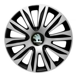 Колпаки 4Racing Nardo Silver&Black R16 Skoda (Комплект 4 шт.)