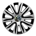 4 RACING Nardo Silver&Black R15 Колпаки для колес с логотипом Volkswagen (Комплект 4 шт.)