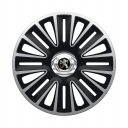 ARGO Quadro Pro Silver&Black R16 Колпаки для колес с логотипом Peugeot (Комплект 4 шт.)