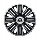 ARGO Quadro Pro Silver&Black R16 Колпаки для колес с логотипом Skoda (Комплект 4 шт.)