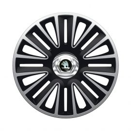 ARGO Quadro Pro Silver&Black R15 Колпаки для колес с логотипом Skoda (Комплект 4 шт.)