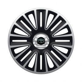 ARGO Quadro Pro Silver&Black R13 Колпаки для колес с логотипом Toyota (Комплект 4 шт.)