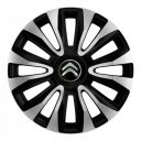Колпаки 4Racing Avalon Carbon Silver&Black R15 Citroen (Комплект 4 шт.)