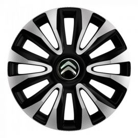 Колпаки 4Racing Avalon Carbon Silver&Black R15 Citroen (Комплект 4 шт.)