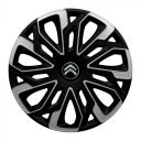 Колпаки 4Racing Estoril Silver&Black R15 Citroen (Комплект 4 шт.)
