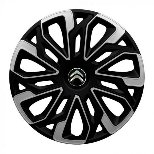 Колпаки 4Racing Estoril Silver&Black R15 Citroen (Комплект 4 шт.) Колпаки 4Racing Estoril Silver&Black R15 Citroen (Комплект 4 шт.)