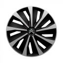 Колпаки 4Racing Grip Silver&Black R15 Citroen (Комплект 4 шт.)