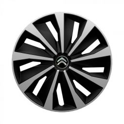 Колпаки 4Racing Grip Silver&Black R16 Citroen (Комплект 4 шт.)