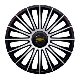 J-TEC Austin Silver&Black R13 Колпаки для колес с логотипом Chevrolet (Комплект 4 шт.)