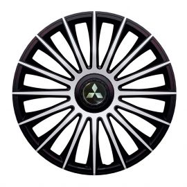 J-TEC Austin Silver&Black R13 Колпаки для колес с логотипом Mitsubishi (Комплект 4 шт.)