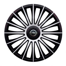 J-TEC Austin Silver&Black R13 Колпаки для колес с логотипом Nissan (Комплект 4 шт.)