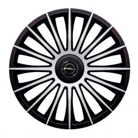 J-TEC Austin Silver&Black R15 Колпаки для колес с логотипом Opel (Комплект 4 шт.)