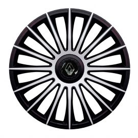 J-TEC Austin Silver&Black R16 Колпаки для колес с логотипом Renault (Комплект 4 шт.)
