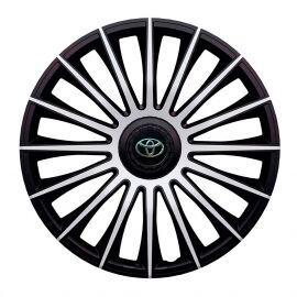 J-TEC Austin Silver&Black R16 Колпаки для колес с логотипом Toyota (Комплект 4 шт.)