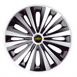 J-TEC Multi Silver&Black R13 Колпаки для колес с логотипом Chevrolet (Комплект 4 шт.)