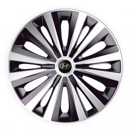J-TEC Multi Silver&Black R14 Колпаки для колес с логотипом Hyundai (Комплект 4 шт.)